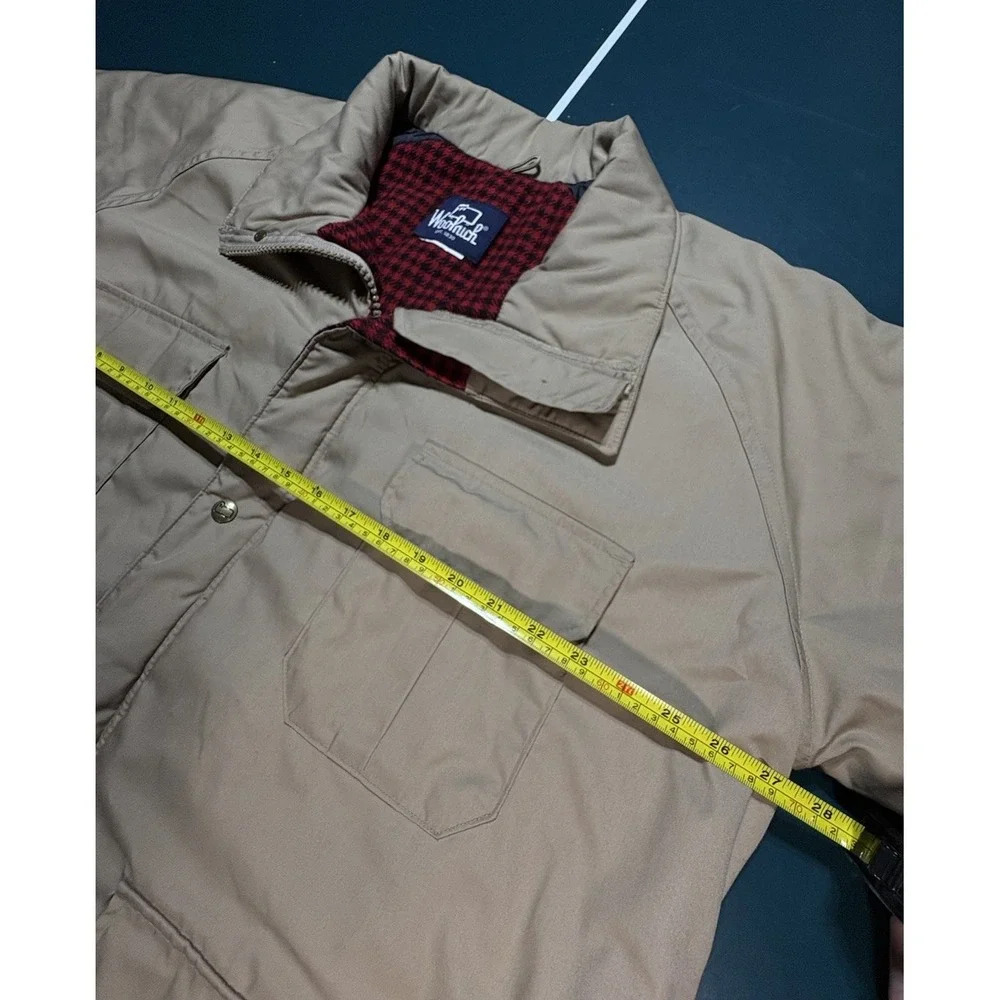 Vintage Woolrich Jacket Mens XL Beige Mountain Parka Wool Plaid Lined USA Made‎